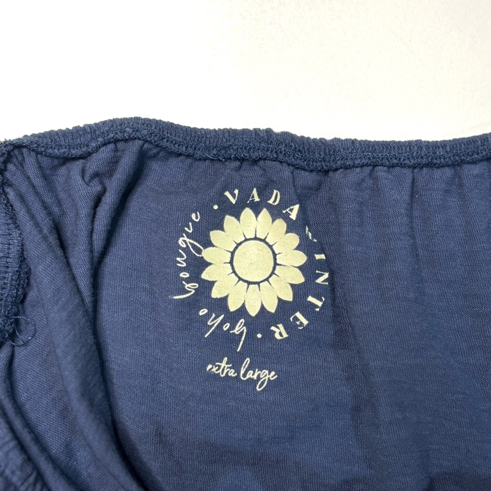 Blue Ruffle strap Blouson Tank Top - Picture 2 of 3
